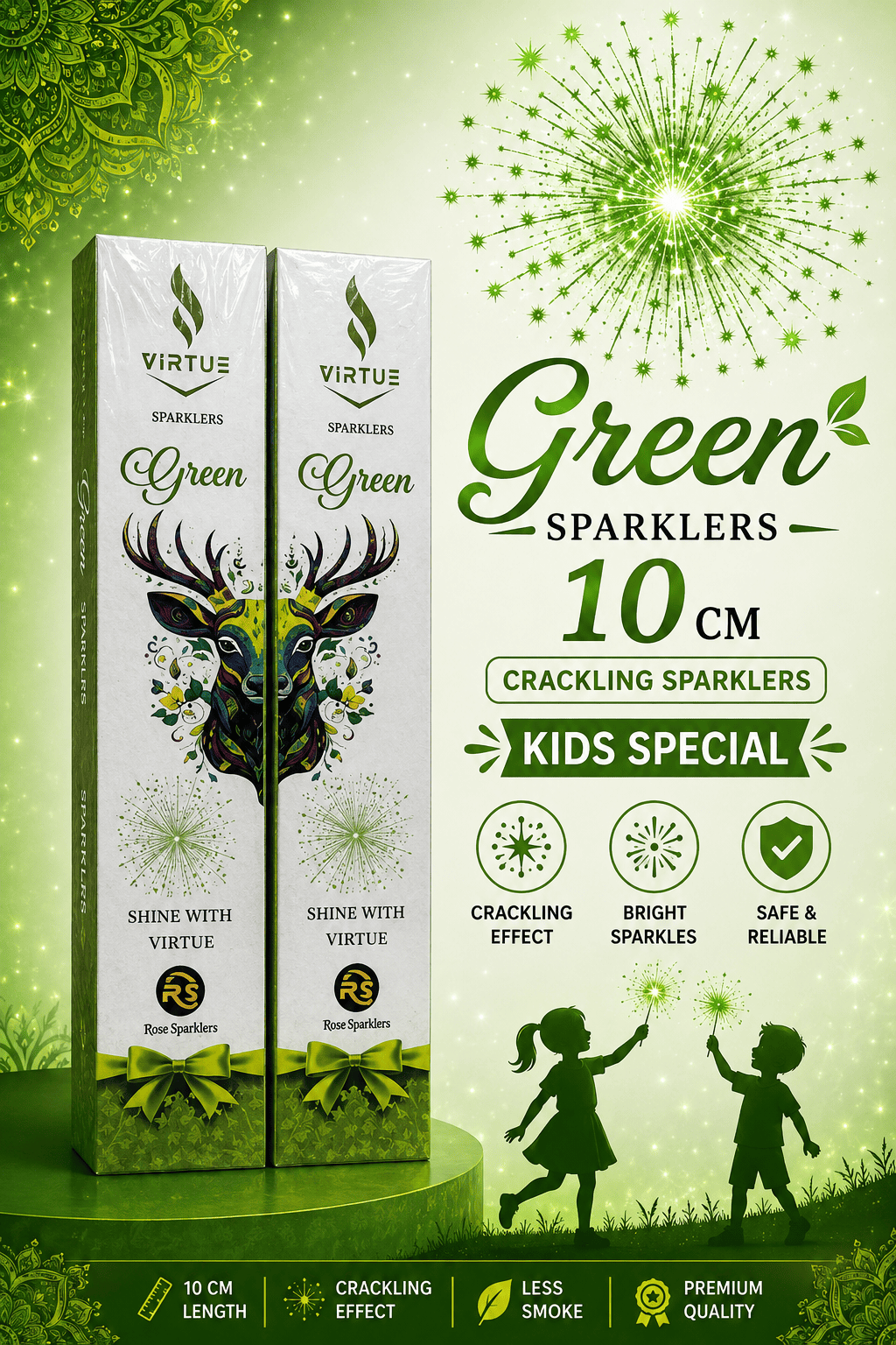 10 CM Green Sparklers