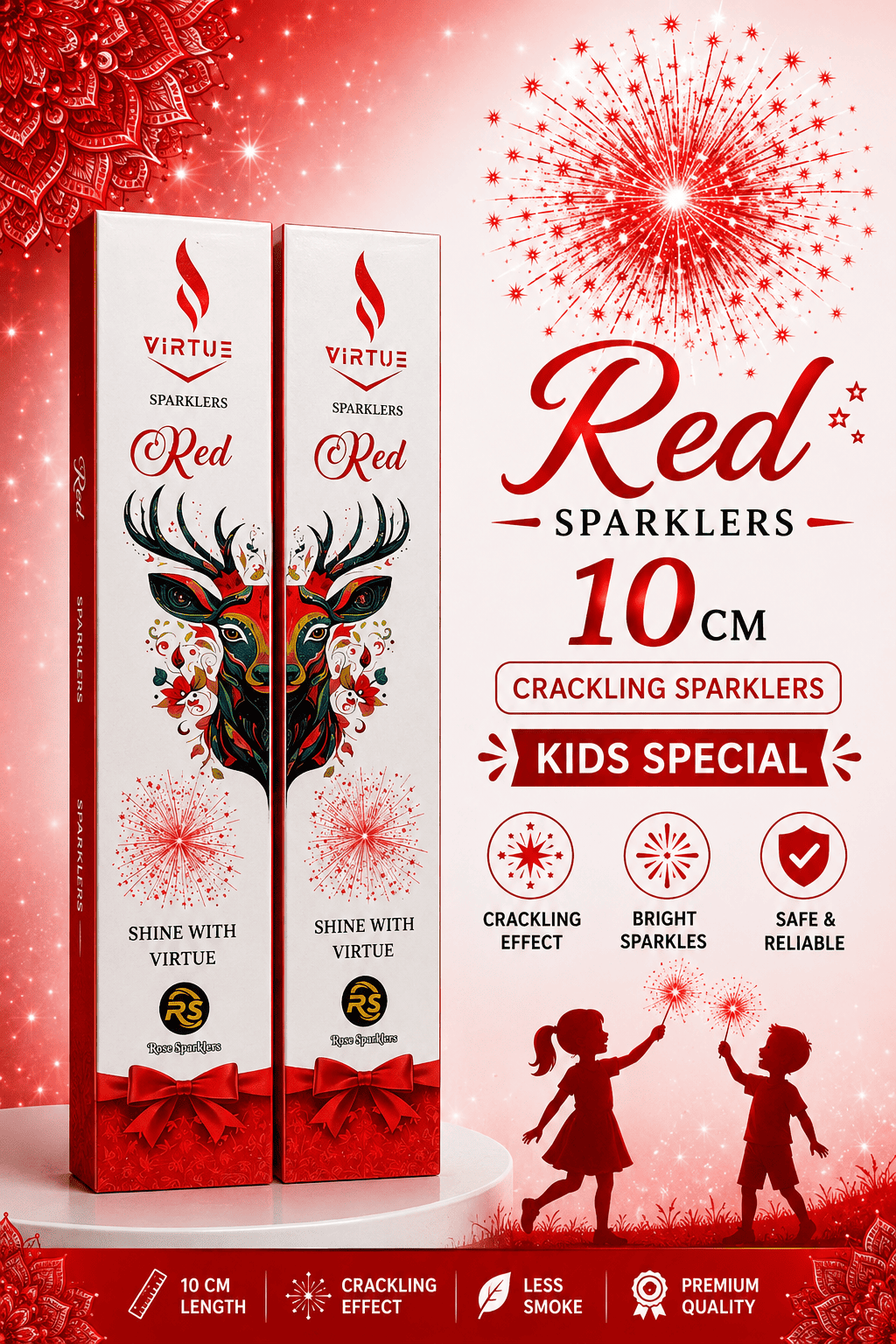 10 CM Red Sparklers