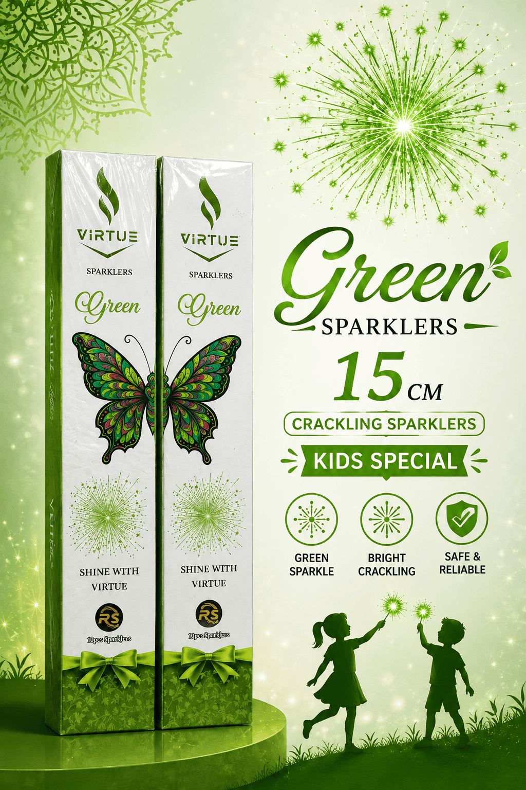 15 CM Green Sparklers