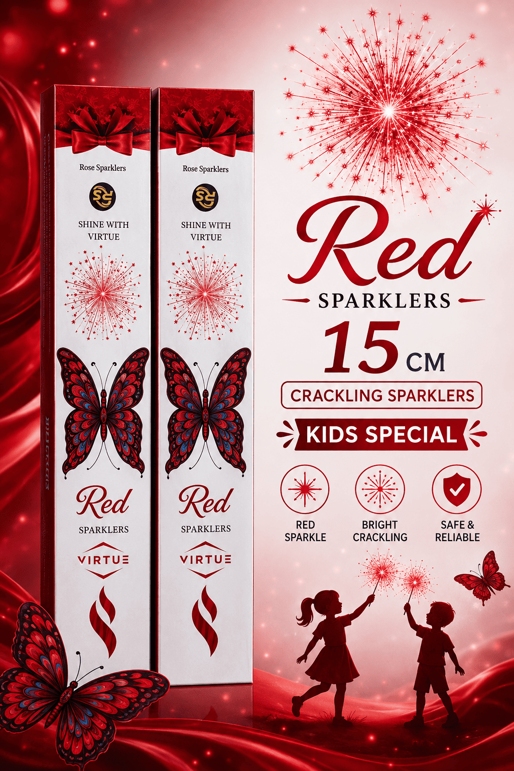 15 CM Red Sparklers
