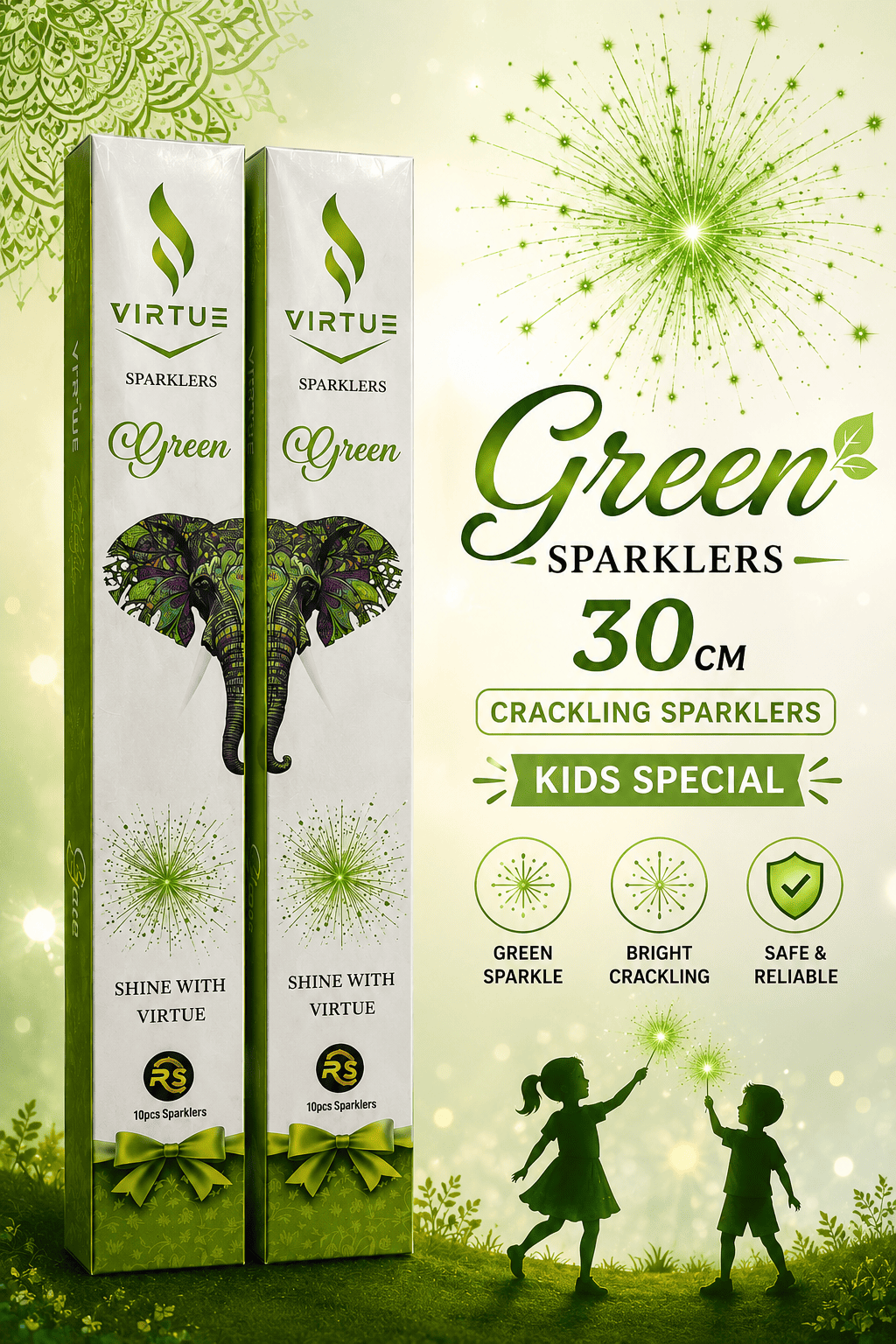 30 CM Green Sparklers