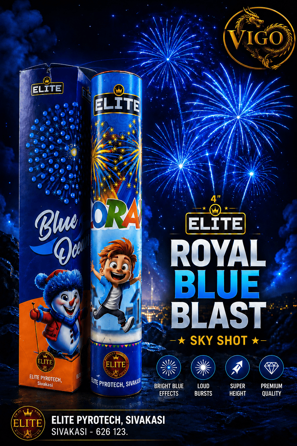 4" Elite Blue Fancy