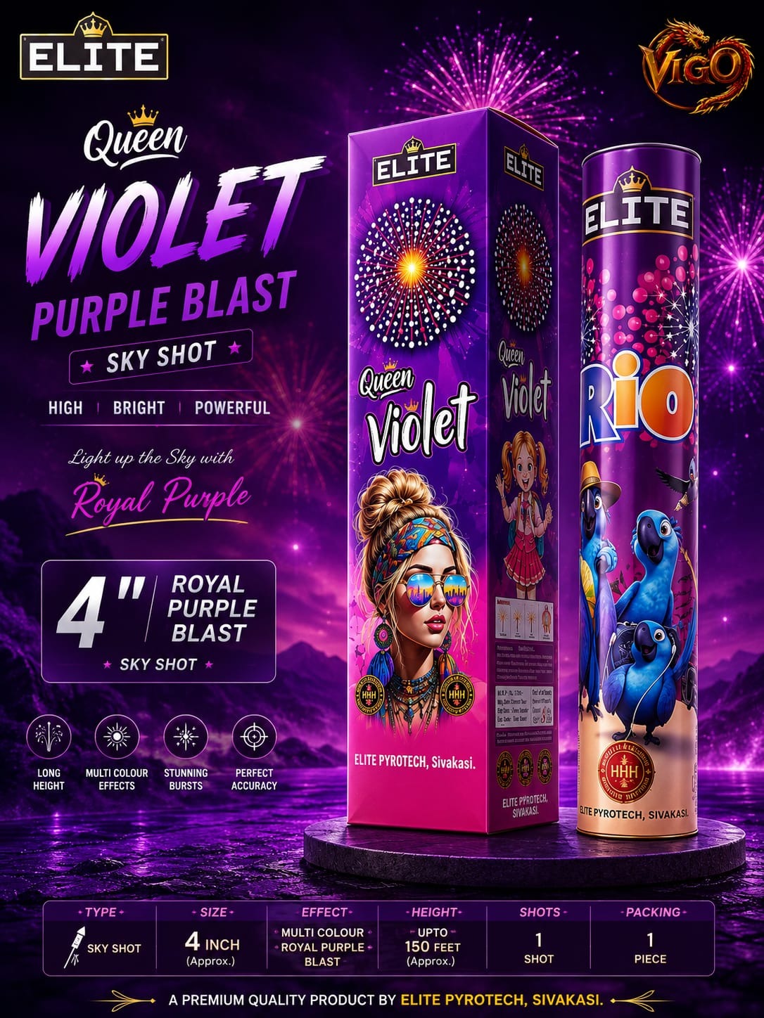 4" Elite Violet Fancy