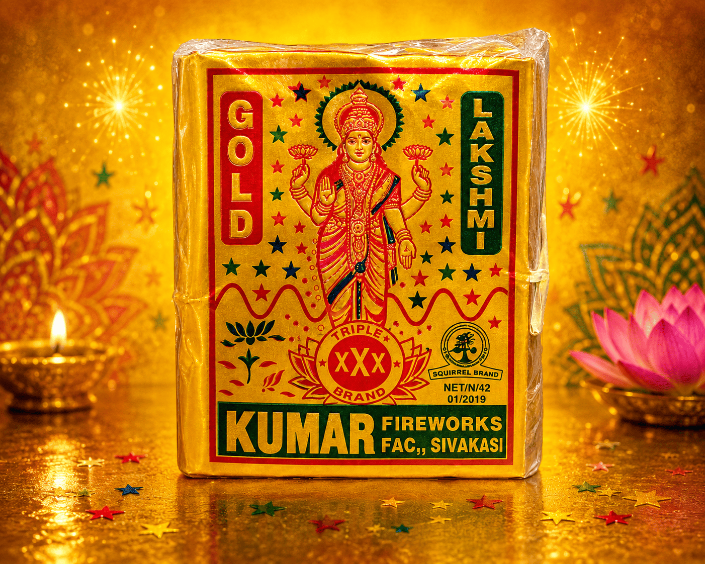 4" Gold Lakshmi